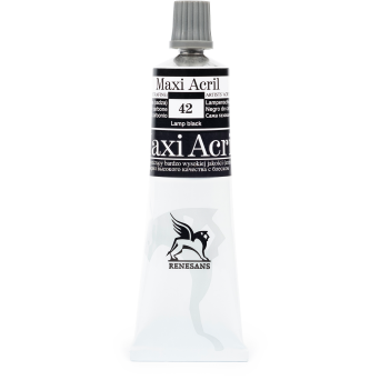 Farba akrylowa Maxi Acril - Renesans - 42, lamp black, 60 ml