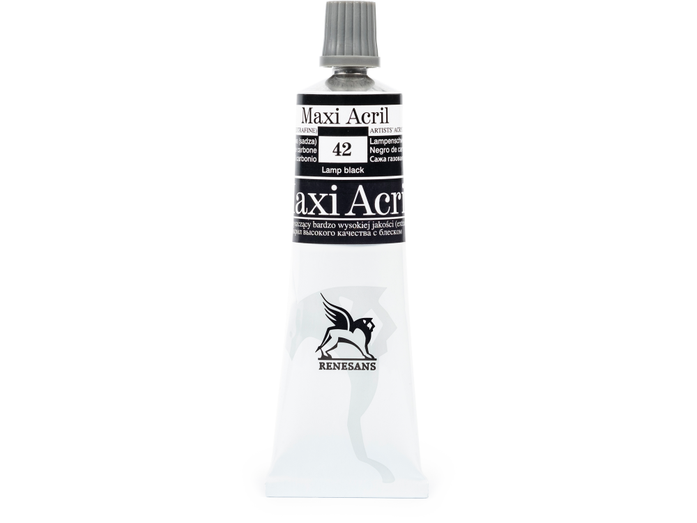 Farba akrylowa Maxi Acril - Renesans - 42, lamp black, 60 ml
