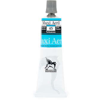 Farba akrylowa Maxi Acril - Renesans - 45, turquoise, 60 ml