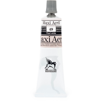 Farba akrylowa Maxi Acril - Renesans - 49, pearl white, 60 ml