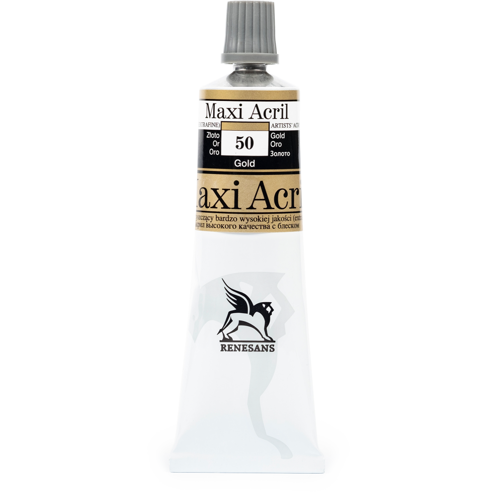 Acrylic paint Maxi Acril - Renesans - 50, gold, 60 ml
