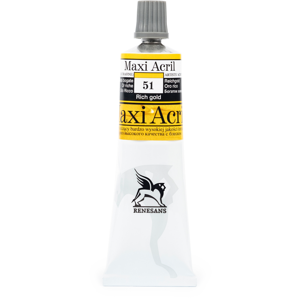 Farba akrylowa Maxi Acril - Renesans - 51, rich gold, 60 ml