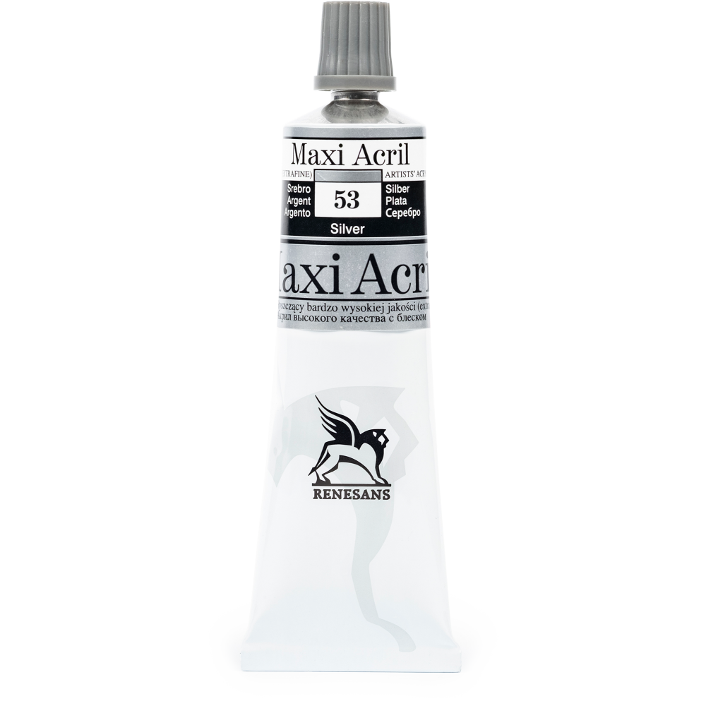 Farba akrylowa Maxi Acril - Renesans - 53, silver, 60 ml