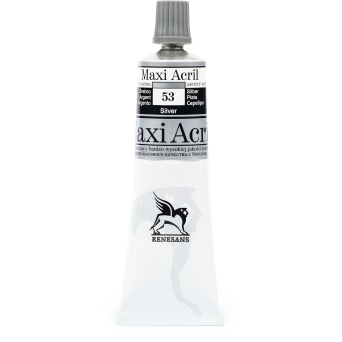 Farba akrylowa Maxi Acril - Renesans - 53, silver, 60 ml