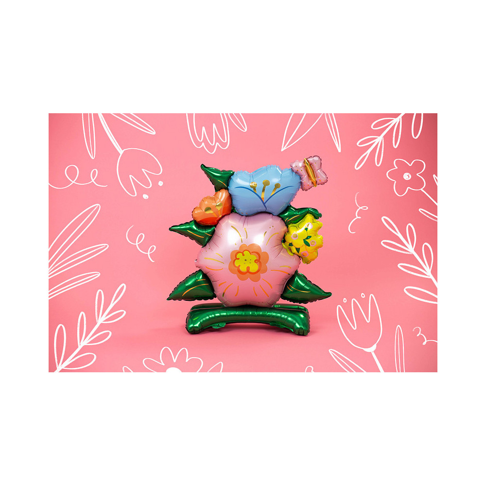 Standing foil balloon Flowers - 100 x 116 cm