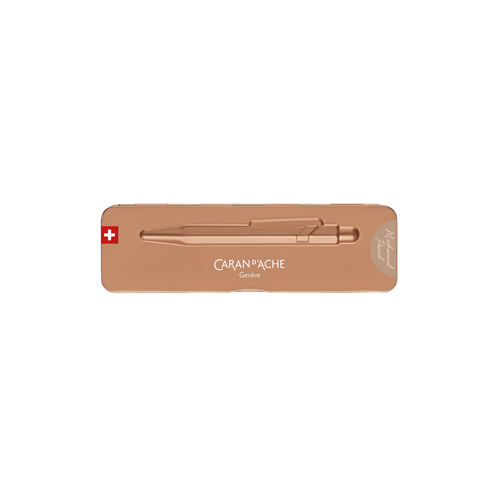 Ołówek mechaniczny 844 Premium z etui - Caran d'Ache - Brut Rose, 0,7 mm