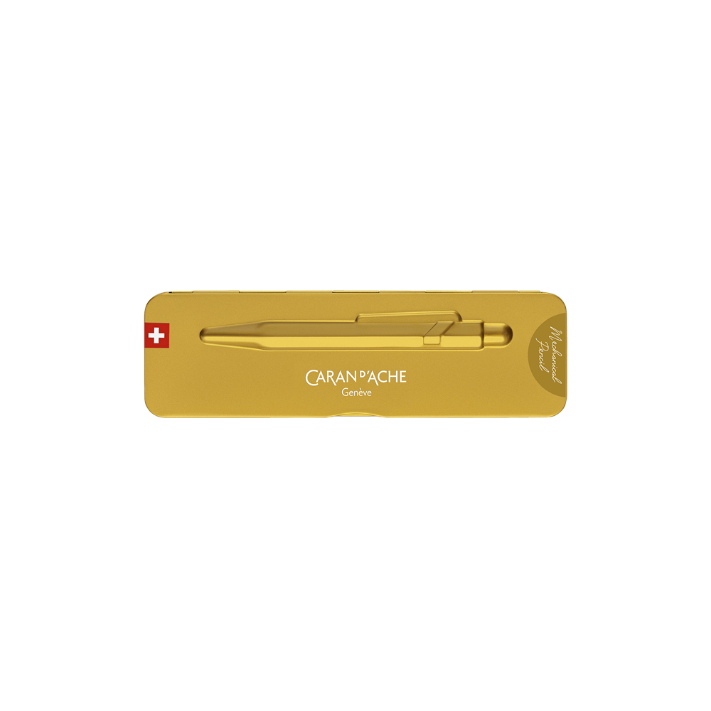 Ołówek mechaniczny 844 Premium z etui - Caran d'Ache - Goldbar, 0,7 mm