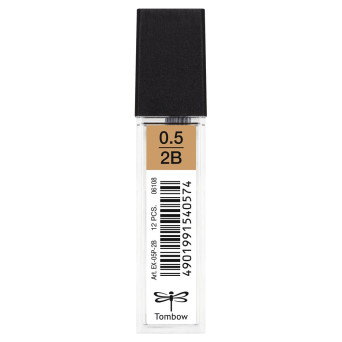 Mechanical pencil lead refills, 0,5 mm - Tombow - 2B, 12 pcs.