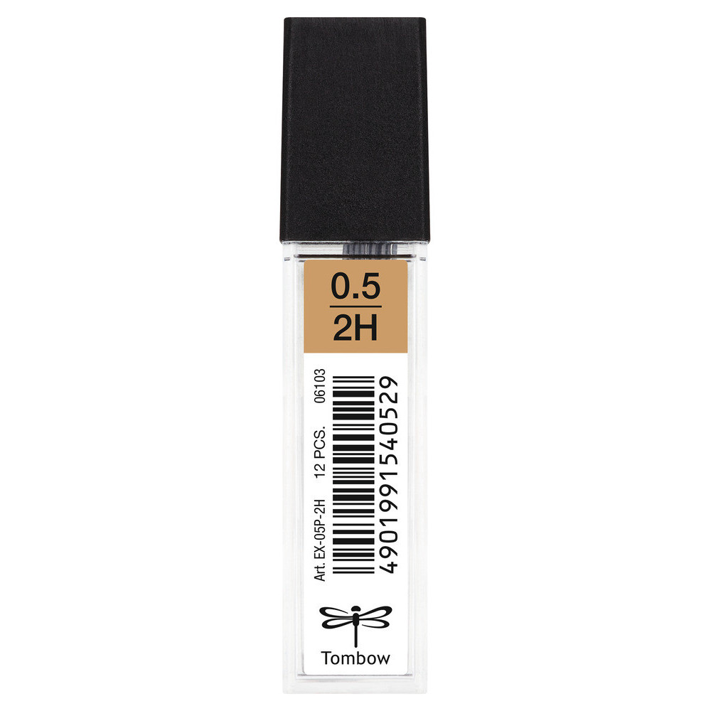 Mechanical pencil lead refills, 0,5 mm - Tombow - 2H, 12 pcs.