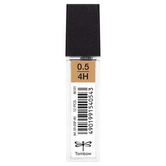 Mechanical pencil lead refills, 0,5 mm - Tombow - 4H, 12 pcs.