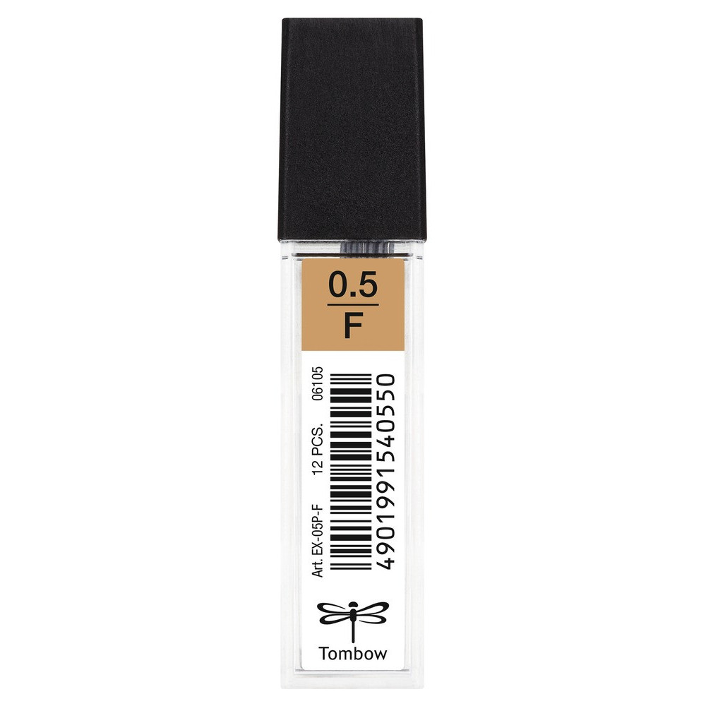 Mechanical pencil lead refills, 0,5 mm - Tombow - F, 12 pcs.