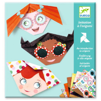 Set for origami - Djeco - Happy faces, 24 pcs