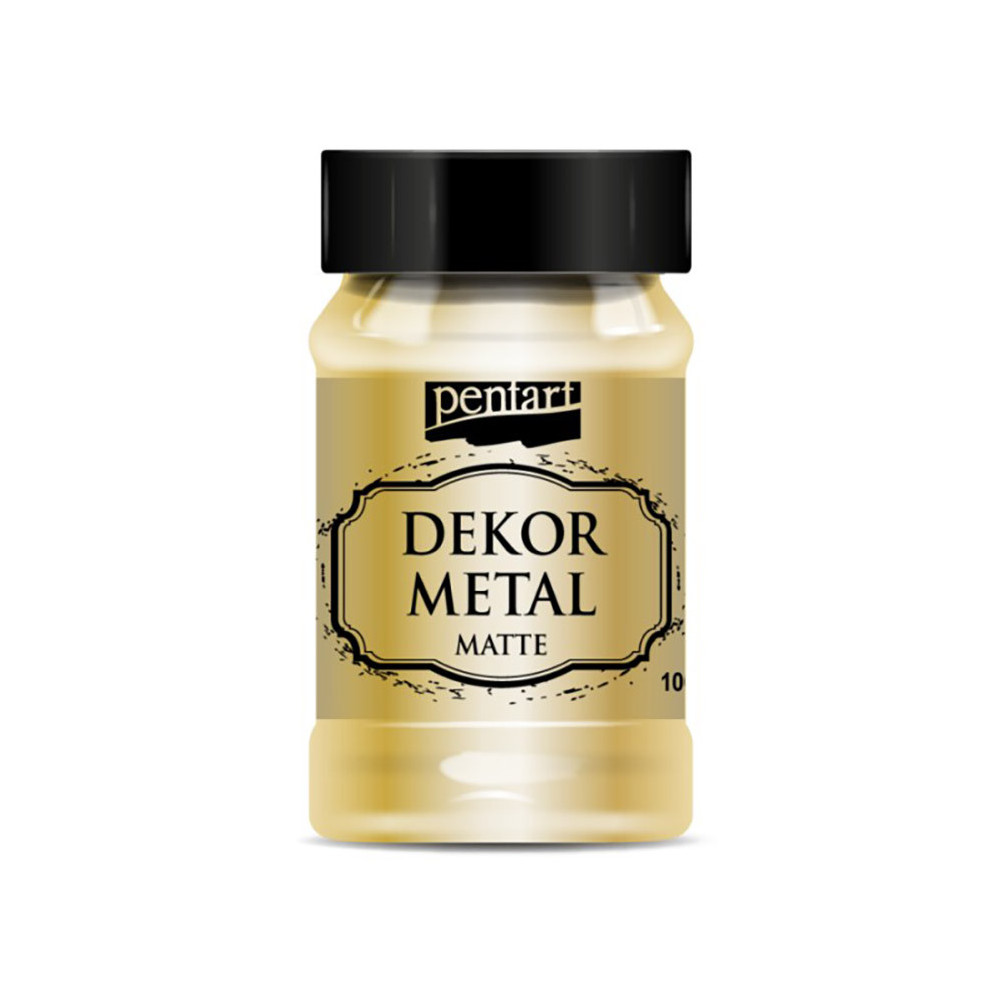 Farba do mebli Dekor Metal - Pentart - złota, 100 ml