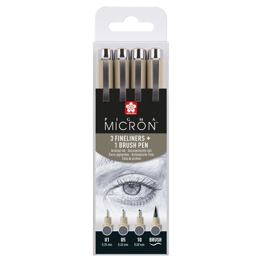 Zestaw cienkopisów Pigma Micron - Sakura - Cool Gray, 4 szt.