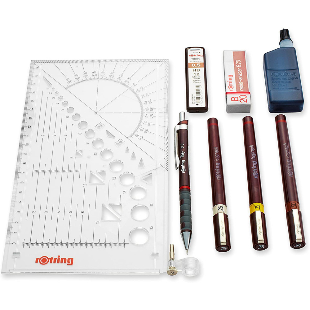 Set of Isograph drawing pens Combi College - Rotring