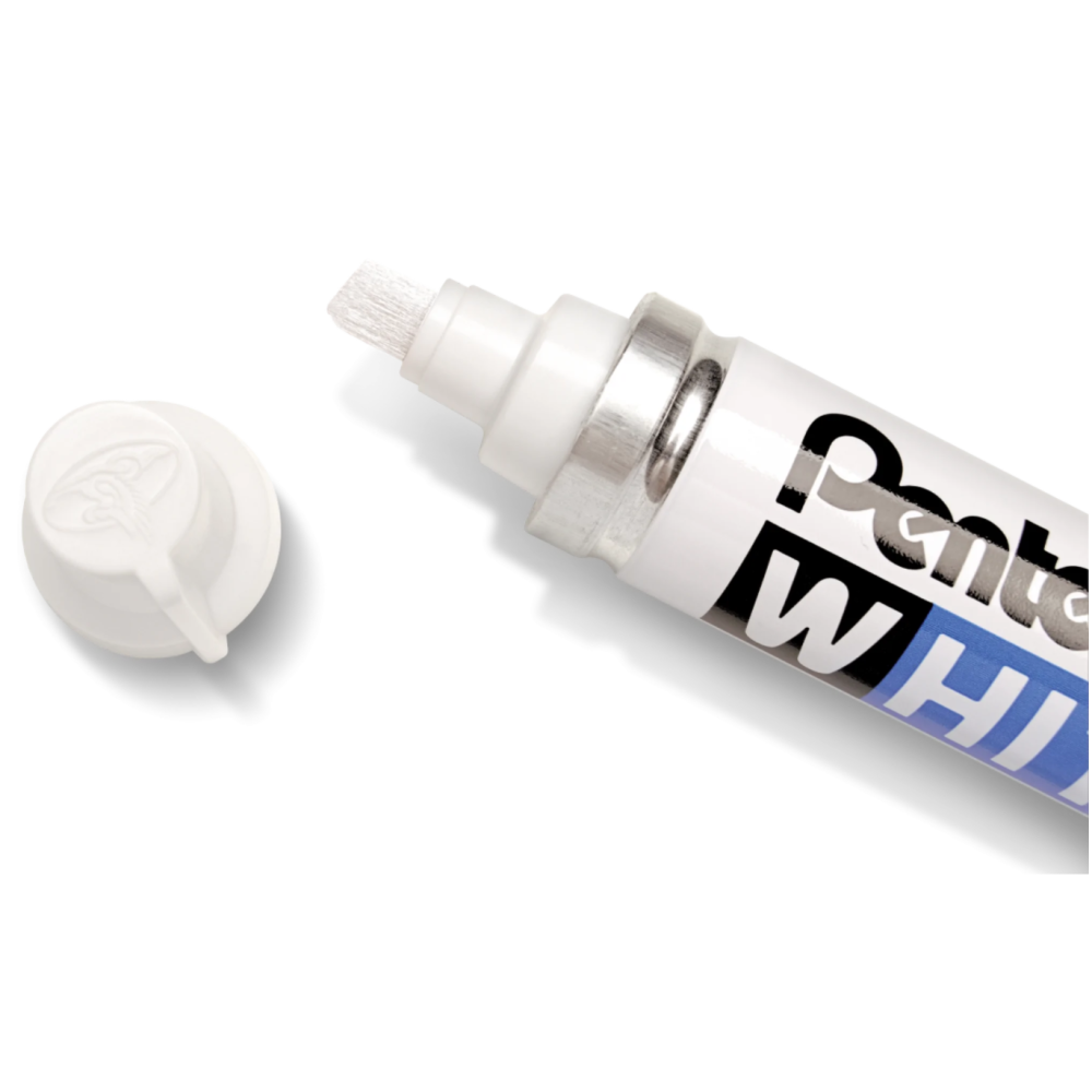 Oil Marker 100WL - Pentel - white, chisel tip, 6,5 mm