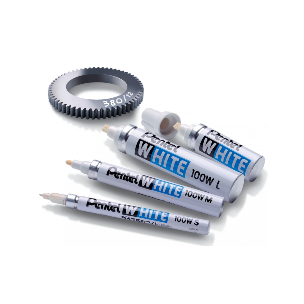Oil Marker 100W - Pentel - white, short, 5,5 mm