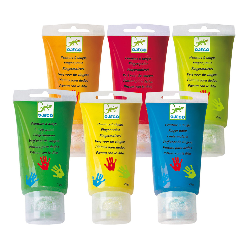 Set of finger paints for children - Djeco - 6 colors x 75 ml