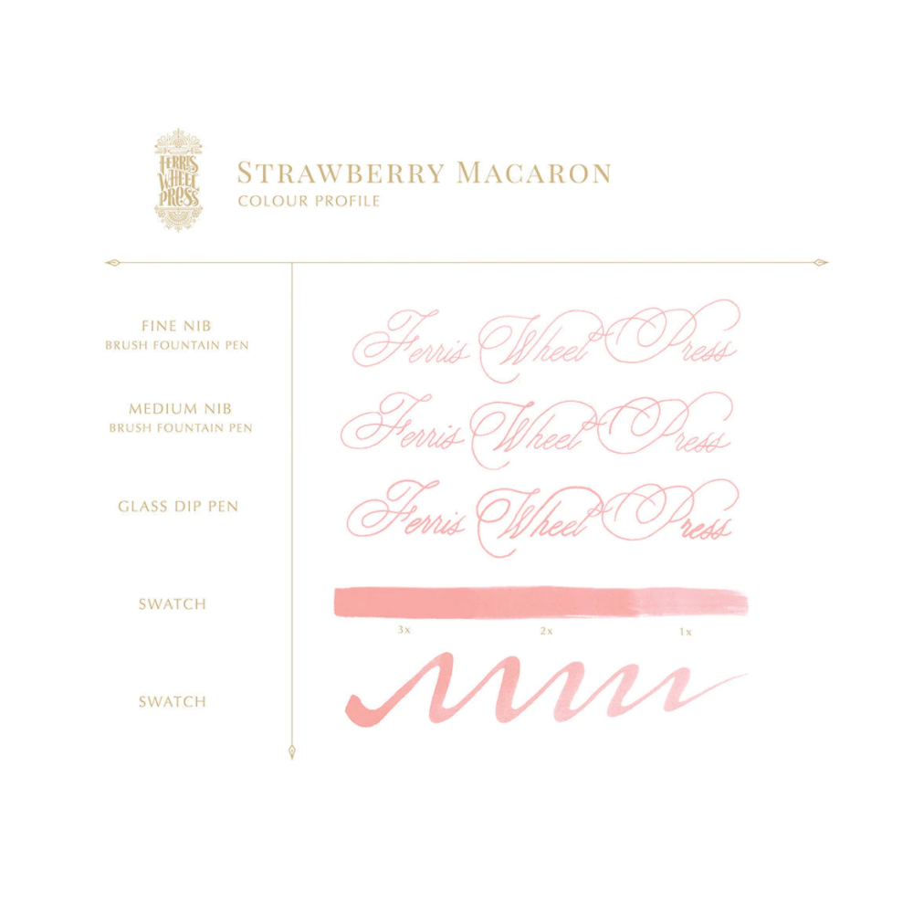 Calligraphy ink - Ferris Wheel Press - Strawberry Macaron, 38 ml