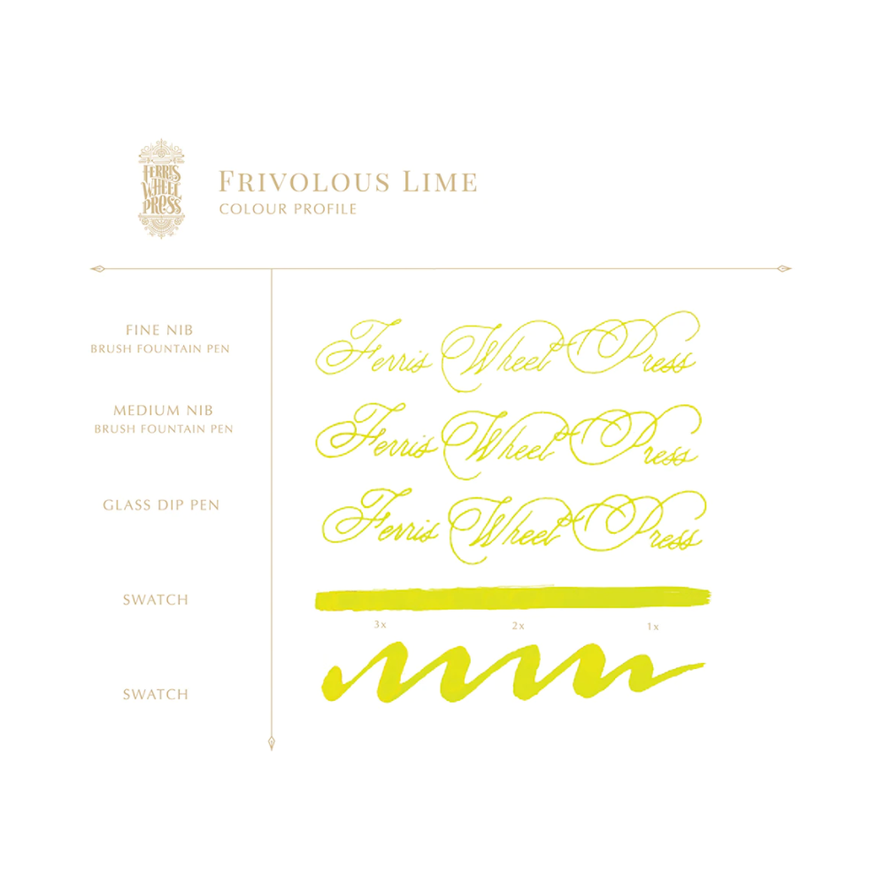 Calligraphy ink - Ferris Wheel Press - Frivolous Lime, 38 ml