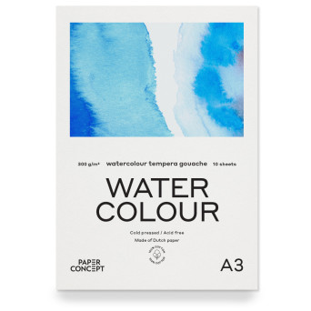 100% Cotton paper pad - PaperConcept - A3 300 g 10 sheets