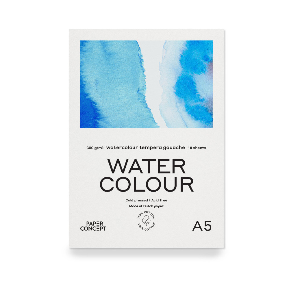 100% Cotton paper pad - PaperConcept - A5 300 g 10 sheets
