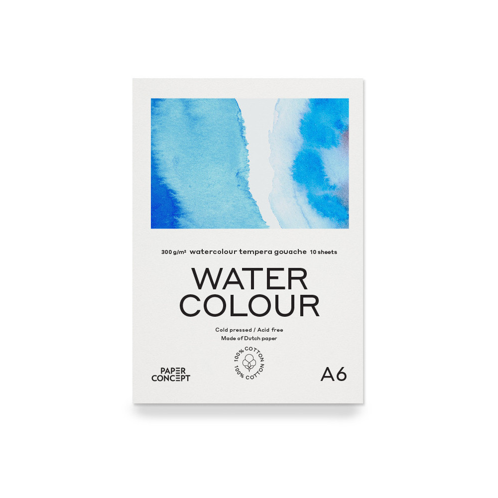 100% Cotton paper pad - PaperConcept - A6 300 g 10 sheets