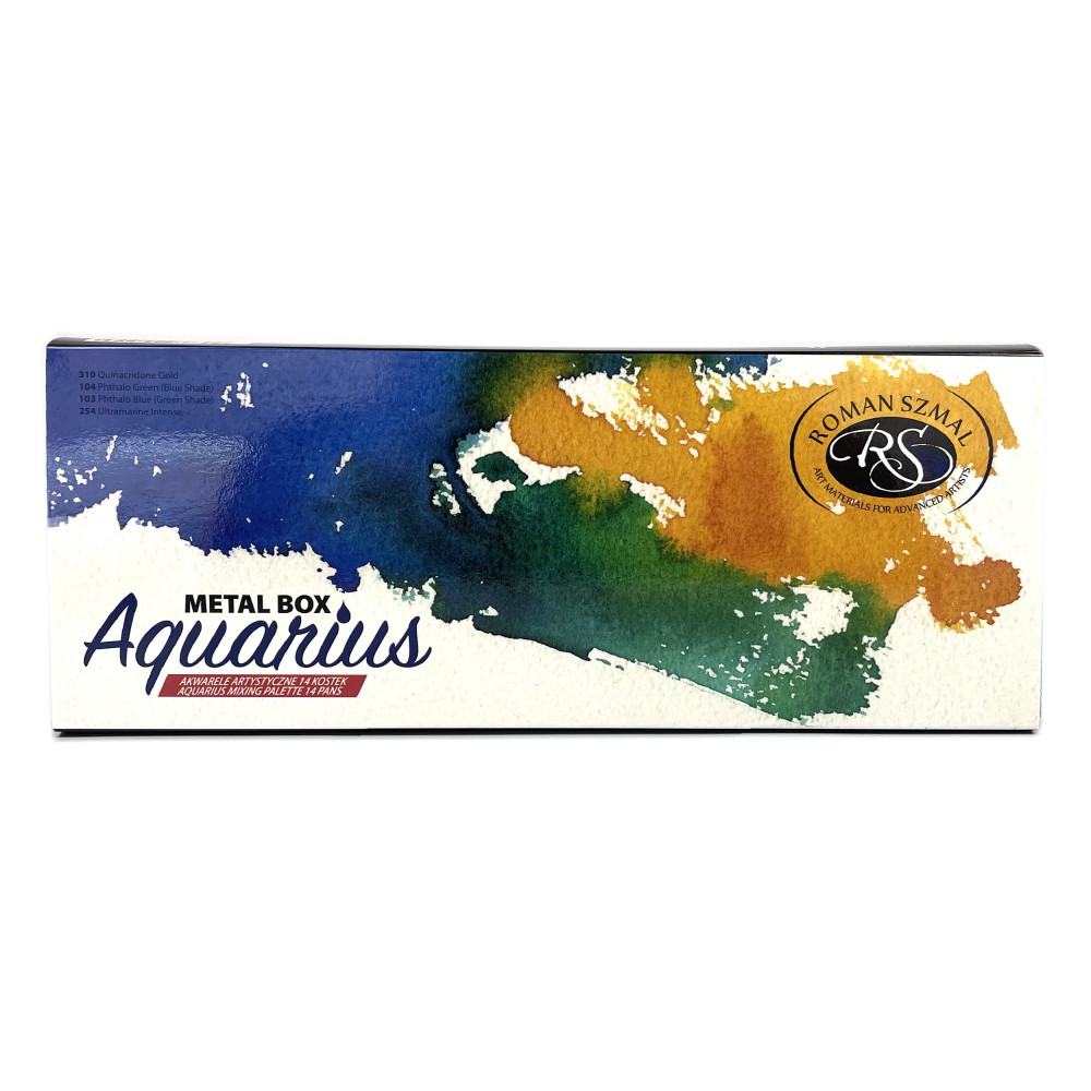 Zestaw akwareli Aquarius Mixing w kostkach - Roman Szmal - 14 kolorów