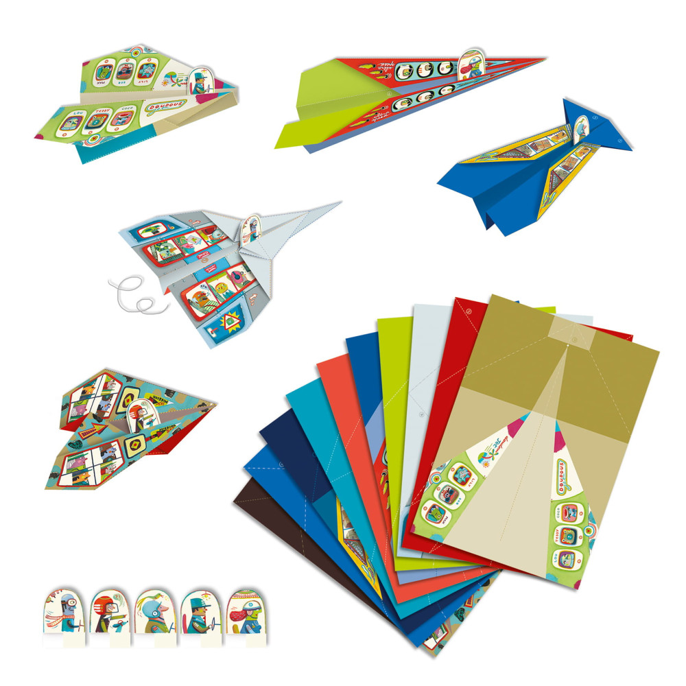 Set for origami - Djeco - Planes, 20 pcs.