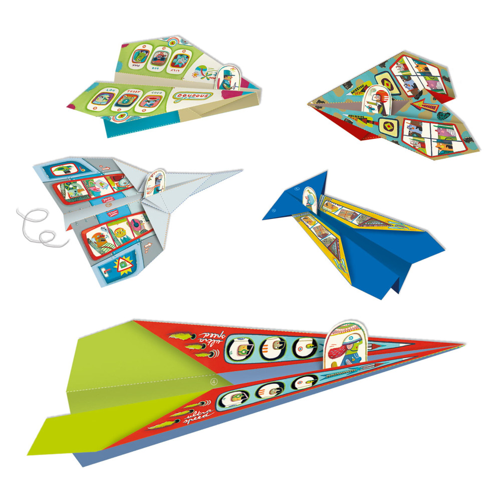 Zestaw do origami - Djeco - Samoloty, 20 szt.