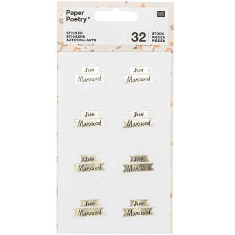 Stickers - Paper Poetry - Just Married, 32 pcs.