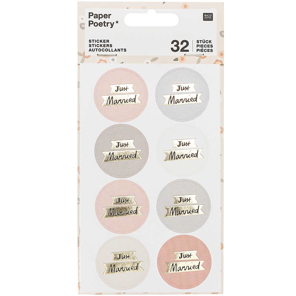 Stickers - Paper Poetry - Just Married, 32 pcs.