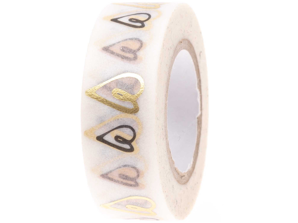 Washi tape - Paper Poetry - Hearts, 15 mm x 10 m