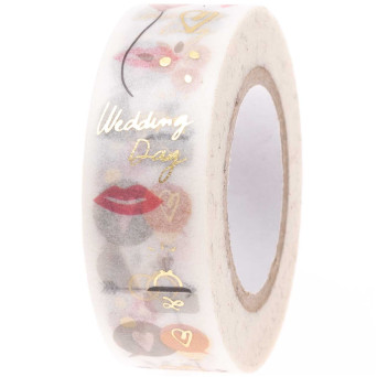 Taśma washi, Wedding Day - Paper Poetry - 15 mm x 10 m