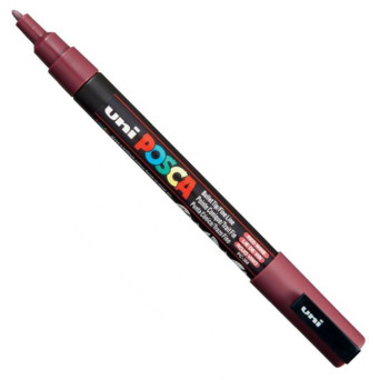 Marker Posca PC-3M - Uni - czerwony, red wine