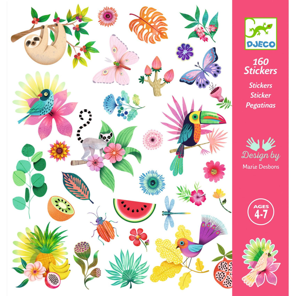 Set of stickers Paradise - Djeco - 160 pcs.