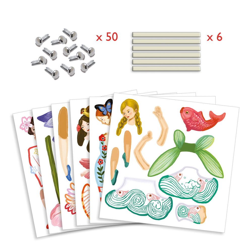 Set of movable characters Fairies - Djeco - 3 pcs.