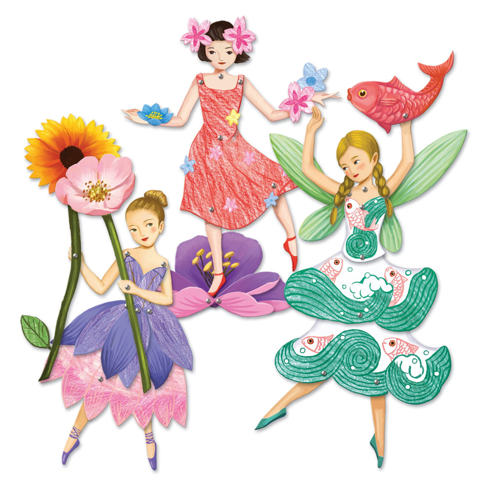 Set of movable characters Fairies - Djeco - 3 pcs.