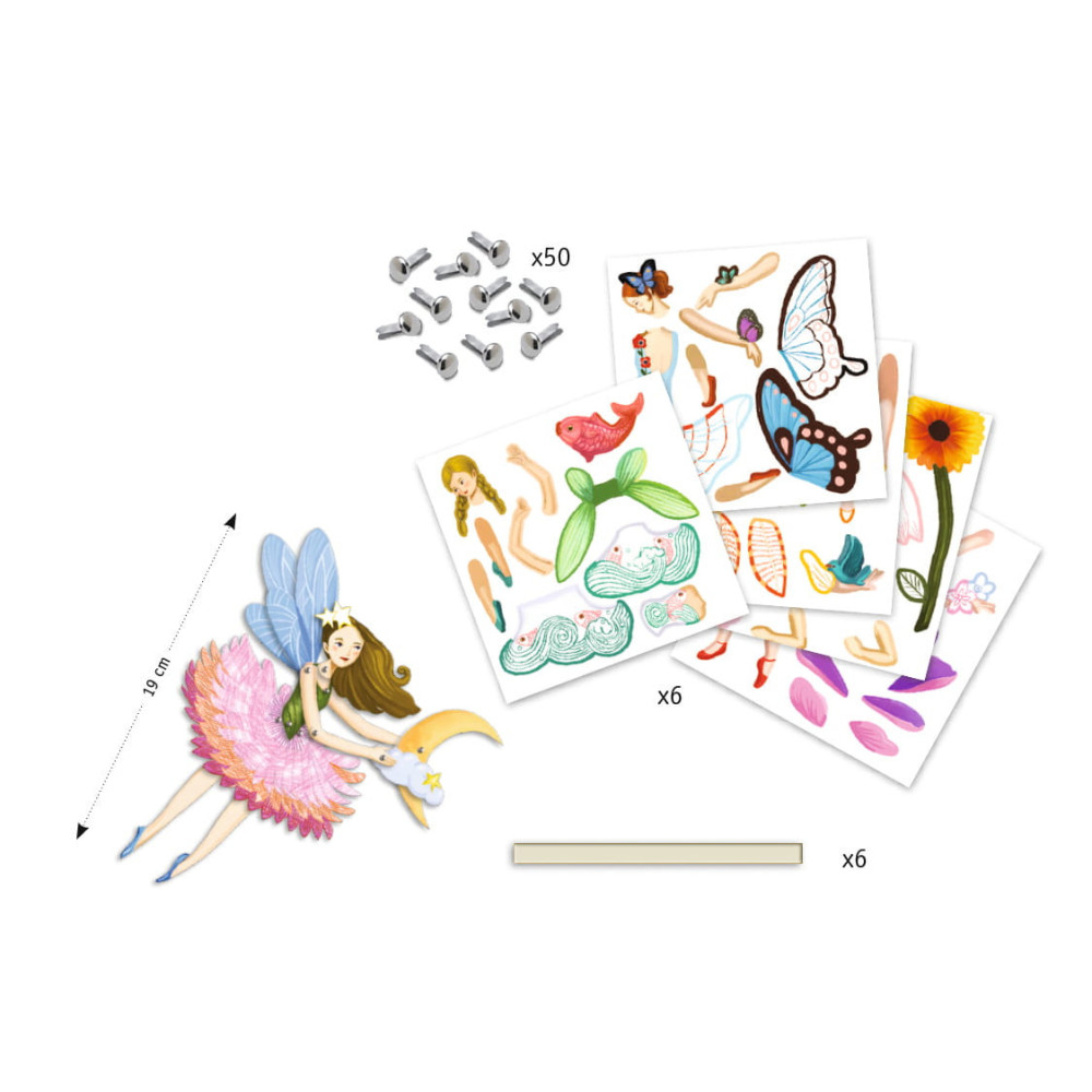 Set of movable characters Fairies - Djeco - 3 pcs.