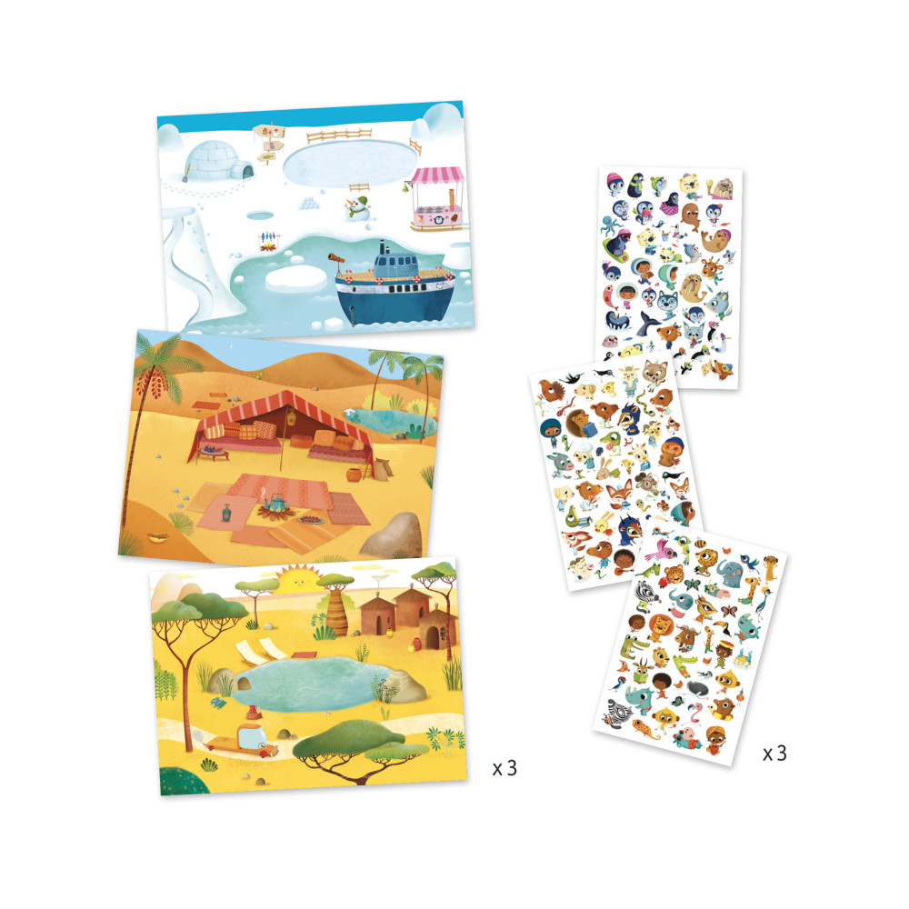 Transfer set for kids - Djeco - Fairies - Lands