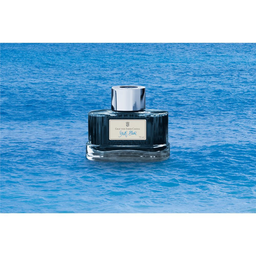 Atrament permanentny - Graf Von Faber-Castell - Gulf Blue, 75 ml