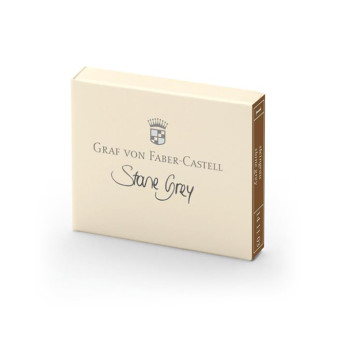 Calligraphy ink cartridges - Graf Von Faber-Castell - Stone Grey, 6 pcs.