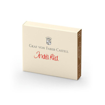 Calligraphy ink cartridges - Graf Von Faber-Castell - India Red, 6 pcs.