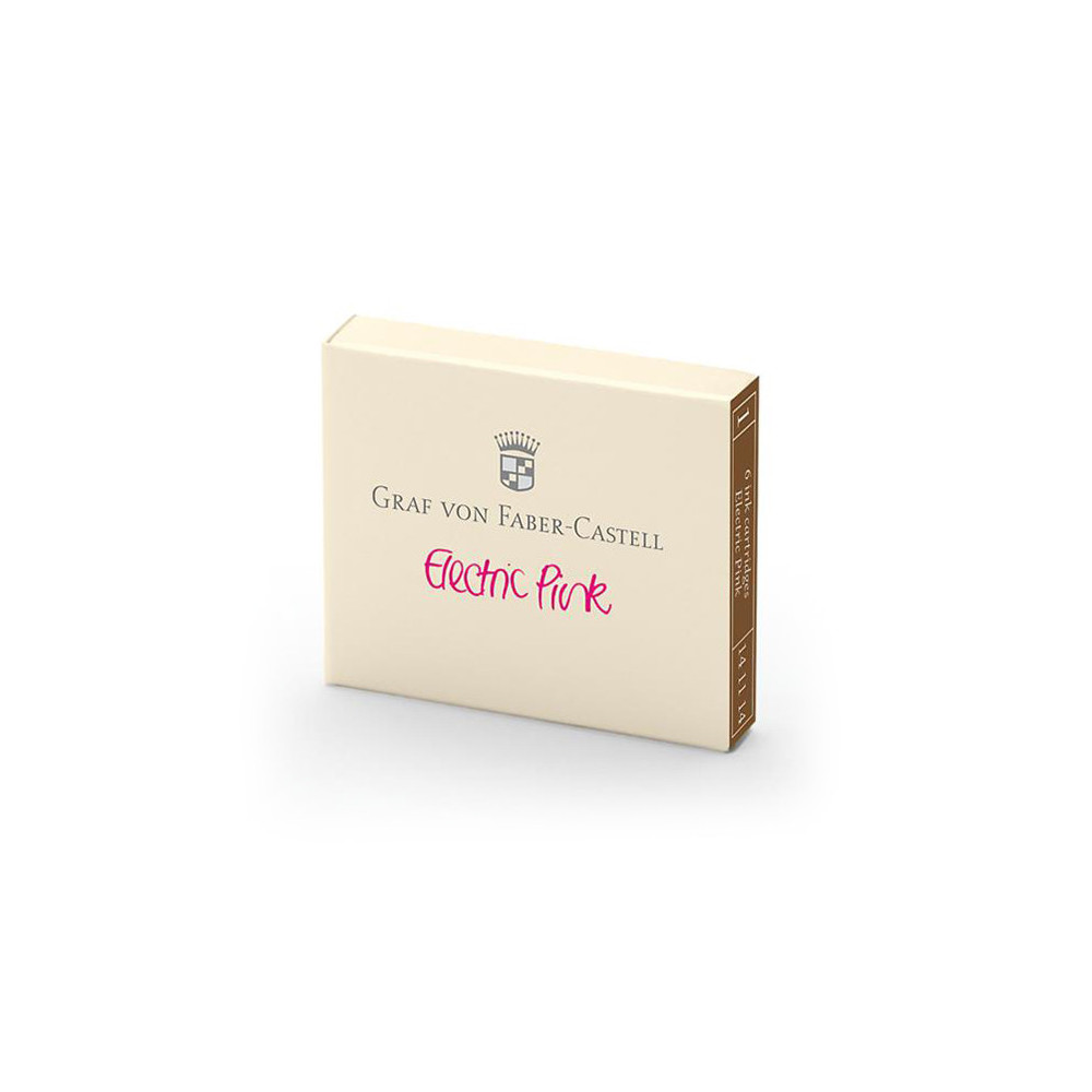 Calligraphy ink cartridges - Graf Von Faber-Castell - Electric Pink, 6 pcs.