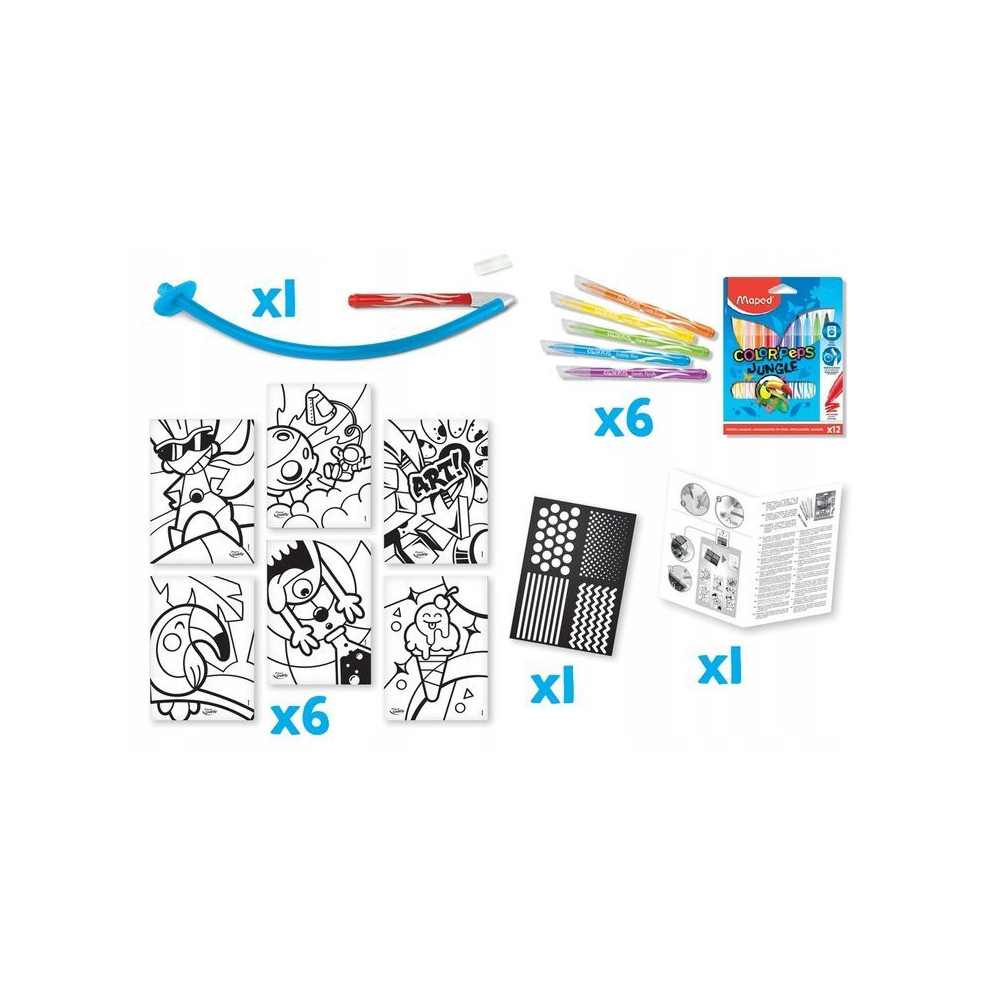Zestaw flamastrów dmuchanych Blow Pen Pop Art - Maped - 6 kolorów
