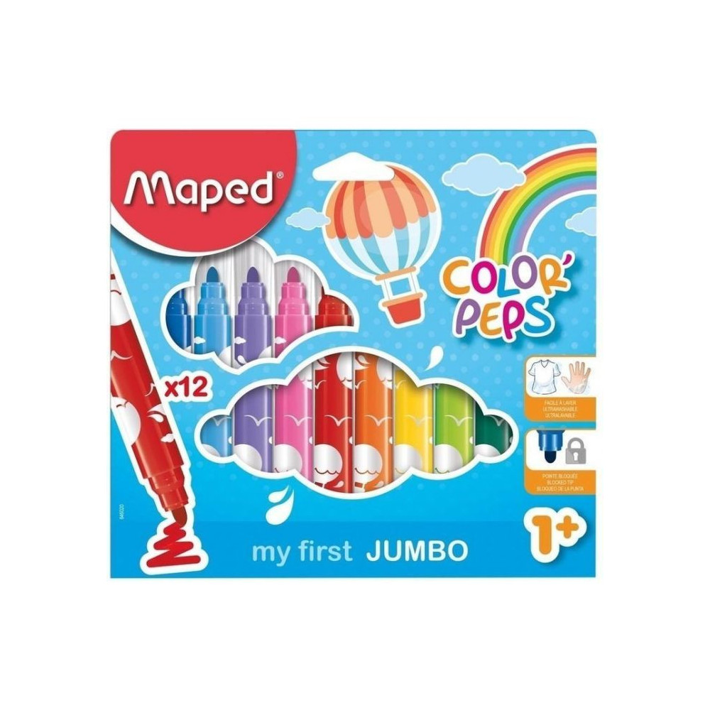 Zestaw flamastrów Jumbo Color'Peps - Maped - 12 kolorów