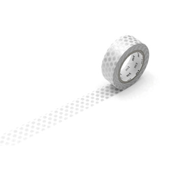 Taśma papierowa washi - MT Masking Tape - Dot Silver, 7 m