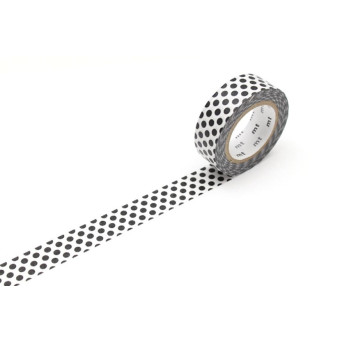 Taśma papierowa washi - MT Masking Tape - Dot Black, 7 m