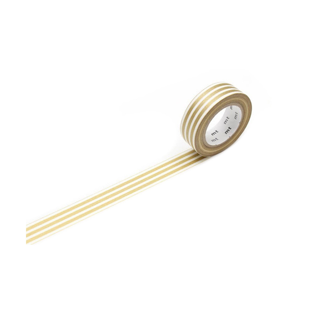 Taśma papierowa washi - MT Masking Tape - Border Gold, 7 m