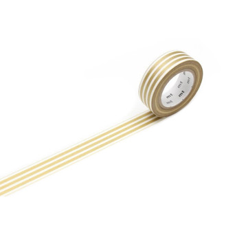Taśma papierowa washi - MT Masking Tape - Border Gold, 7 m